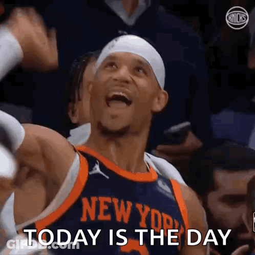 Basketball Player In New York Jersey Laughing GIF