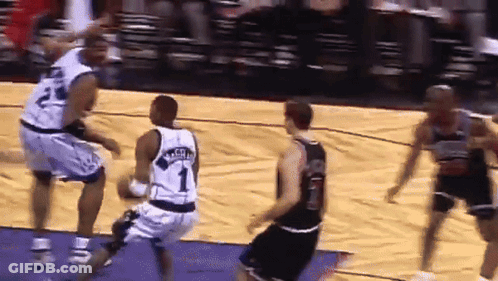 Basketball Player In Number 1 Jersey Dribbling GIF