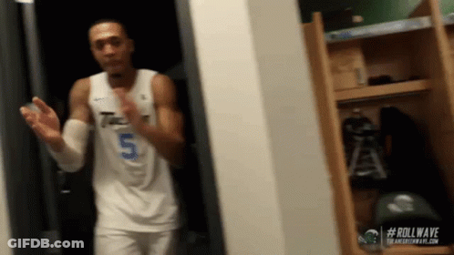 Basketball Player In Number 5 Jersey In Locker Room GIF