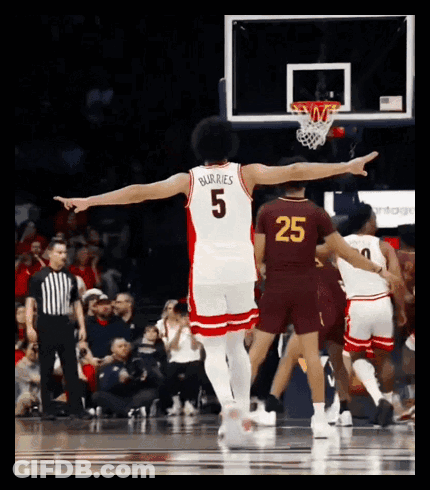 Basketball Player In Number 5 Jersey Pointing GIF