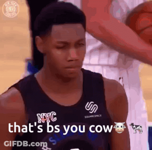 Basketball Player In NYC Jersey Saying That's Bs GIF