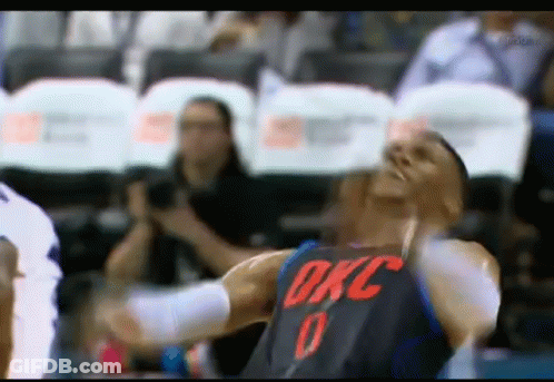Basketball Player In OKC Jersey Number 0 GIF