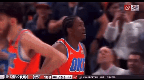 Basketball Player In Oklahoma City Thunder Jersey Before Crowd GIF