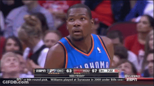 Basketball Player In Oklahoma Jersey Surprised GIF