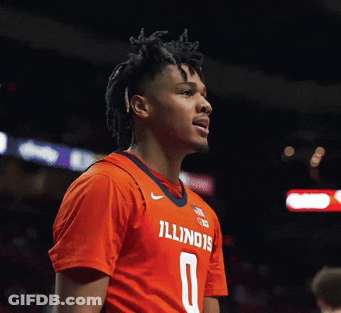 Basketball Player In Orange Illinois Jersey GIF
