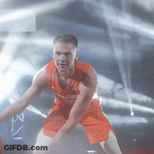 Basketball Player In Orange Jersey Saying League GIF