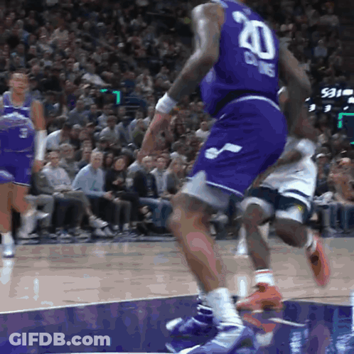 Basketball Player In Purple Jersey Number 40 GIF