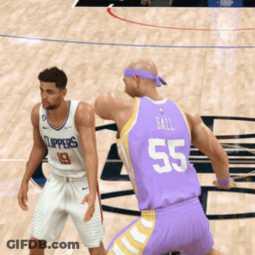 Basketball Player In Purple Jersey Number 55 GIF