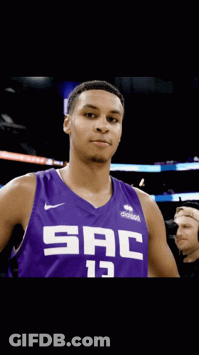 Basketball Player In Purple Jersey With SAC GIF