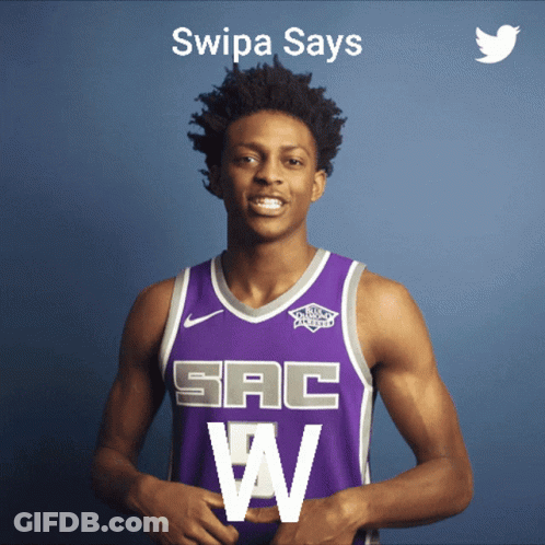 Basketball Player In Purple Jersey With SAC W GIF