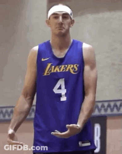 Basketball Player In Purple Lakers Jersey Number 4 GIF