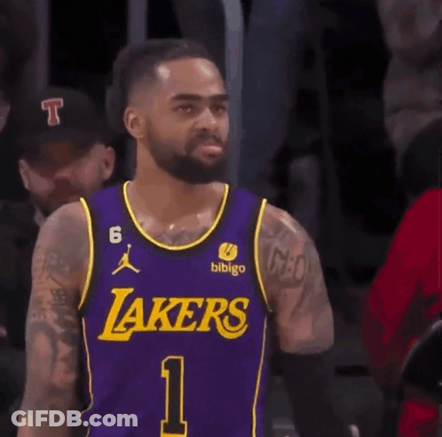Basketball Player In Purple Lakers Jersey GIF
