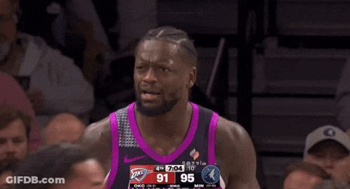 Basketball Player In Purple Oklahoma City Jersey GIF