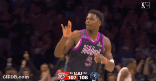 Basketball Player In Purple Wolves Jersey GIF