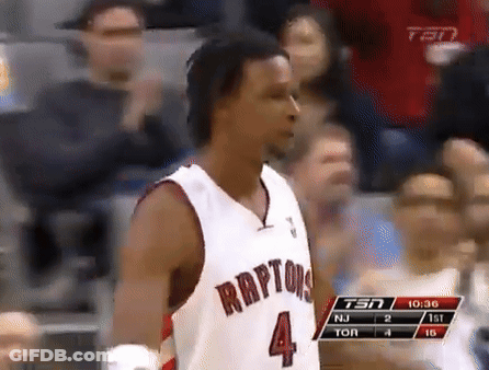 Basketball Player In Raptors Jersey Before Crowd GIF