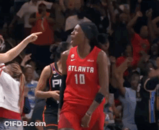 Basketball Player In Red Atlanta 10 Jersey GIF