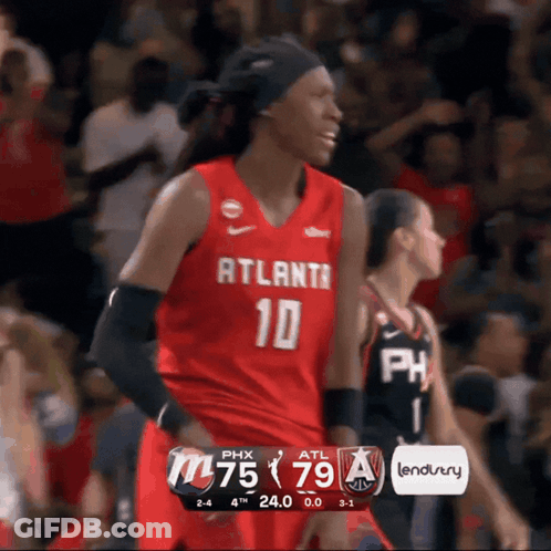 Basketball Player In Red Atlanta Jersey GIF