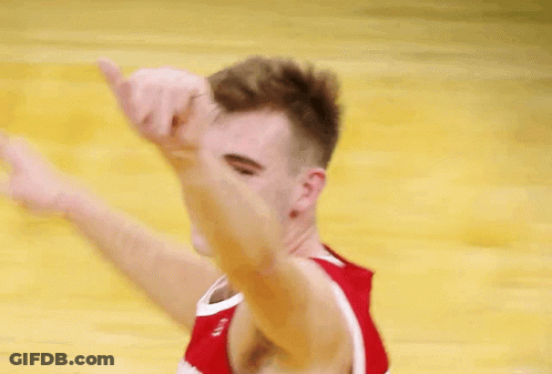 Basketball Player In Red Brooklyn Jersey GIF