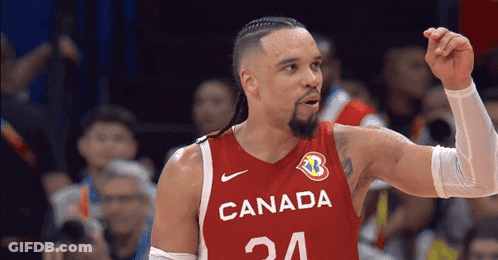 Basketball Player In Red Canada Jersey GIF