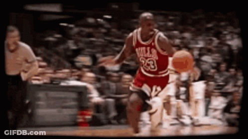 Basketball Player In Red Jersey 23 Dribbling GIF