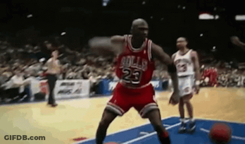 Basketball Player In Red Jersey 23 Dribbling GIF