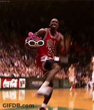Basketball Player In Red Jersey 23 Jumping GIF