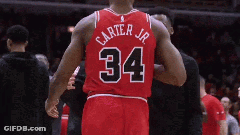 Basketball Player In Red Jersey Number 34 GIF