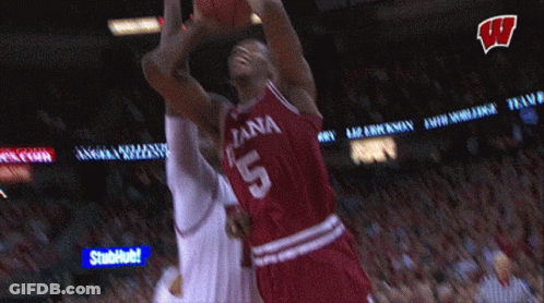 Basketball Player In Red Jersey Number 5 GIF