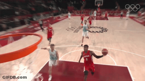 Basketball Player In Red Jersey Number 8 GIF