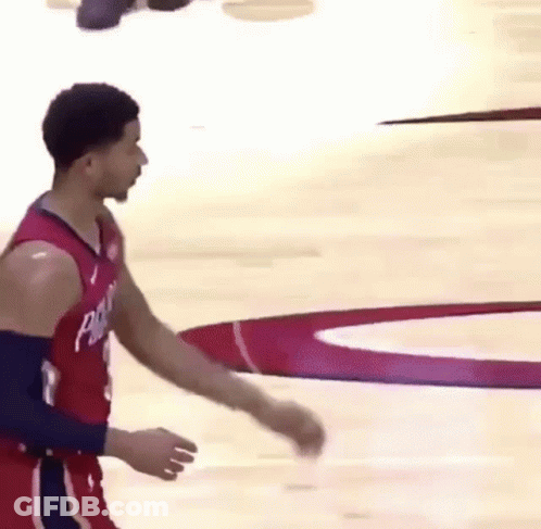 Basketball Player In Red Jersey Walking On Court GIF