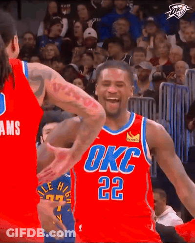 Basketball Player In Red OKC 22 Jersey GIF