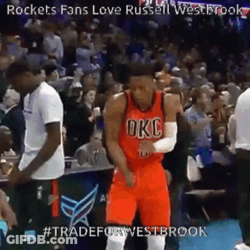 Basketball Player In Red OKC Jersey Dancing GIF