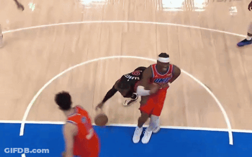 Basketball Player In Red Oklahoma City Jersey GIF