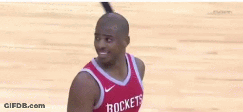 Basketball Player In Red Rockets Jersey On Court GIF