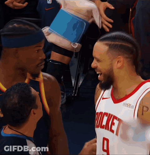 Basketball Player In Rockets Jersey Talking GIF