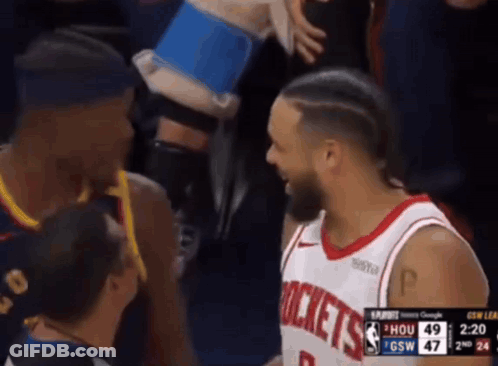 Basketball Player In Rockets Jersey Talking GIF