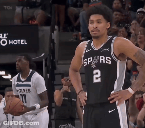 Basketball Player In Spurs Jersey GIF