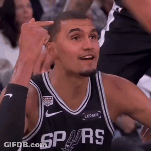 Basketball Player In Spurs Jersey Giving Middle Finger GIF