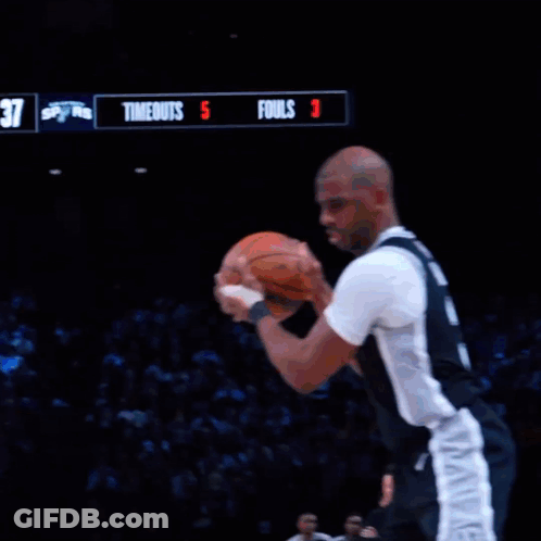 Basketball Player In Spurs Jersey Holding Basketball GIF