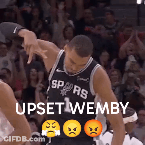 Basketball Player In Spurs Jersey Making Funny Face GIF