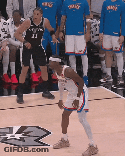Basketball Player In Spurs Jersey On Court GIF