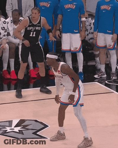Basketball Player In Thunder Jersey On Court GIF