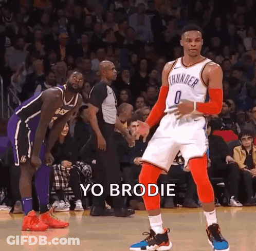 Basketball Player In Thunder Uniform Dancing On Court GIF
