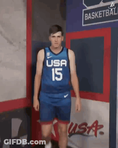 Basketball Player In USA 15 Jersey GIF