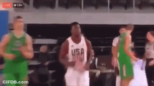 Basketball Player In USA Jersey Dancing On Court GIF