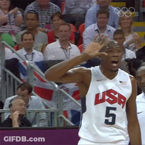 Basketball Player In USA Jersey Number 5 GIF