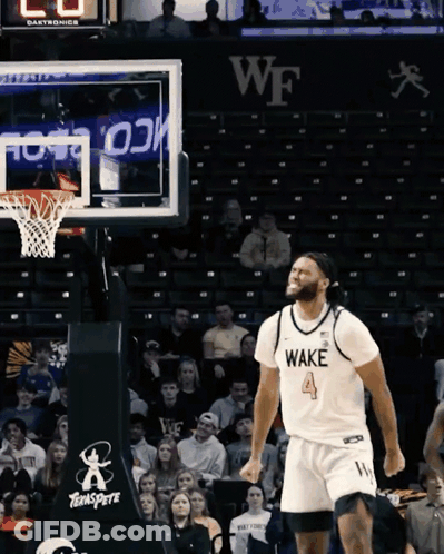 Basketball Player In Wake Jersey On Court GIF