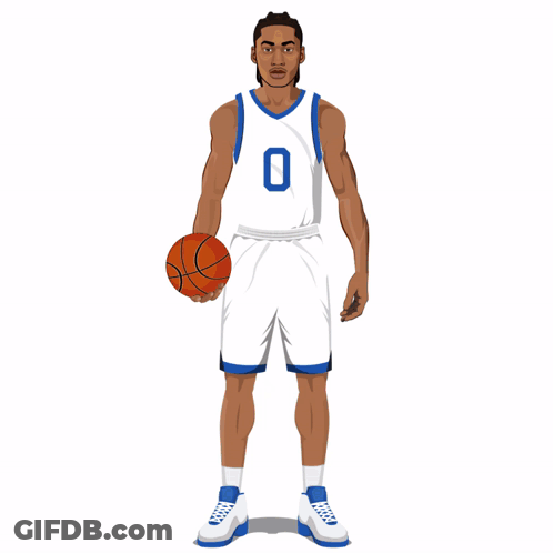 Basketball Player In White Jersey Number 0 GIF