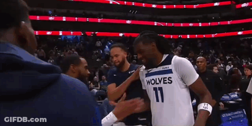 Basketball Player In Wolves Jersey Talking GIF