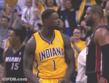 Basketball Player In Yellow Indiana Jersey Before Crowd GIF